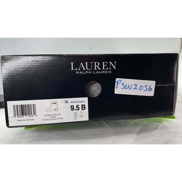 New NIB Ralph Lauren Wynne II Python Embossed Leather Block Heel - Picture 8 of 8